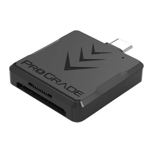 ProGrade 디지털 SDXC and microSDXC Dual-Slot 휴대용 카드 리더, 리더기 USB-C 3.2 세대 1 (PGM0.5)