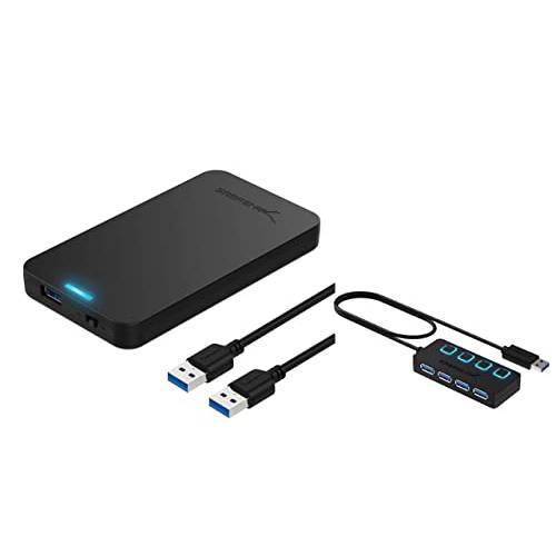 SABRENT 2.5-Inch SATA to USB 3.0 Tool-Free 외장 하드디스크 인클로저+ 4-Port USB 3.0 허브 개인 LED 파워 스위치