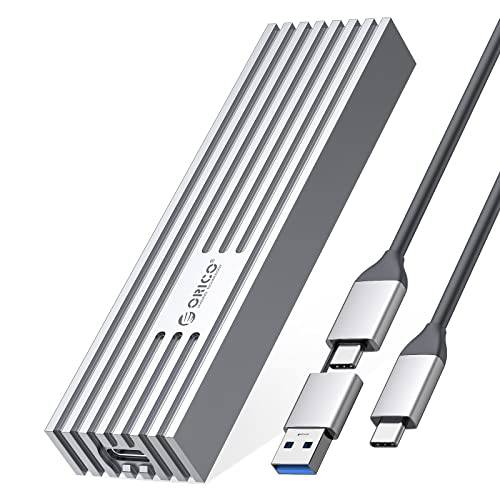 ORICO M.2 NVME SATA SSD 인클로저 어댑터, USB C 3.2 Gen2, 6Gbps M2 SATA, 10Gbps NVME M-Key(B+ M 키), 썬더볼트 3 호환가능한, 알루미늄 지원 UASP 트림 스마트 2242/ 2260/ 2280 SSD- FV35-Silver