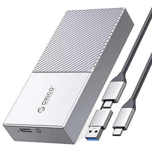 ORICO M.2 NVME SSD 인클로저 40Gbps PCIe3.0x4 USB Type-C 알루미늄 어댑터, NVME 2280 M-Key(B+ M 키) 외장 SSD 케이스, 호환가능한 썬더볼트 3/ 4 USB3.2/ 3.1/ 3.0/ 타입 C-M208-Silver
