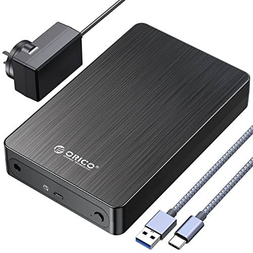 ORICO 3.5’’ 하드디스크 인클로저 USB C 3.1 to SATA 6Gbps 2.5/ 3.5 SSD HDD 컴퓨터 외장 하드디스크 인클로저 Up to 18TB UASP Tool-free-HM35C3