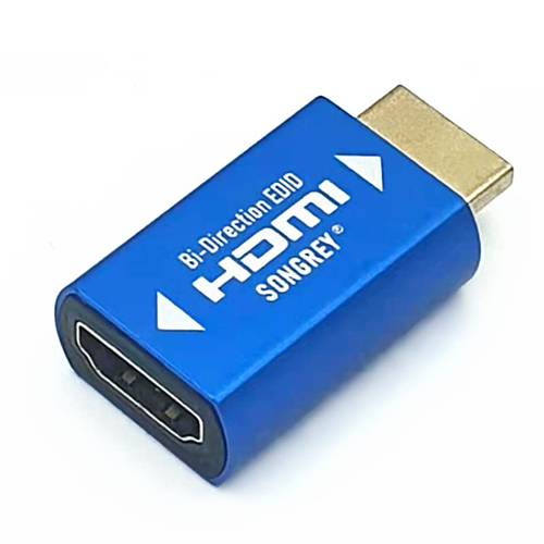 SRhonyra HDMI EDID 에뮬레이터 Passthrough 4th 세대 알루미늄 호환 Headlesskeep EDID Stabilzer 에뮬레이터 어댑터 Pass-Through fit-Headless 커플러 더미 플러그 분배기 스위치 확장기 (hdmi3840x2160)