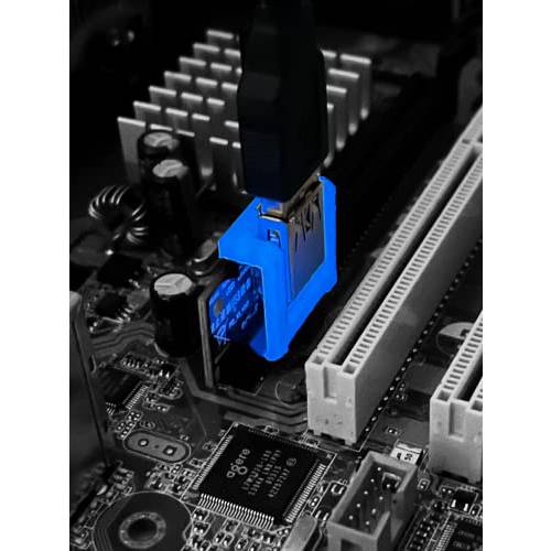 Ix Tech: 6-Pack PCIe 어댑터 잠금 클립,핀 USB 3.0 PCI-E 1x to 16x 라이저 보드 케이블 익스텐더 (블루 글로우 야광)