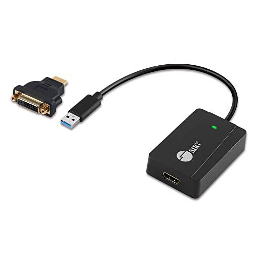 SIIG USB to HDMI 어댑터, DisplayLink 칩셋, USB 3.0 to HDMI 2K 2560x1440 50Hz 비디오 컨버터, 변환기- 윈도우 and Mac, PC, 노트북, 데스크탑, 모니터, and TV (JU-H30H11-S1)
