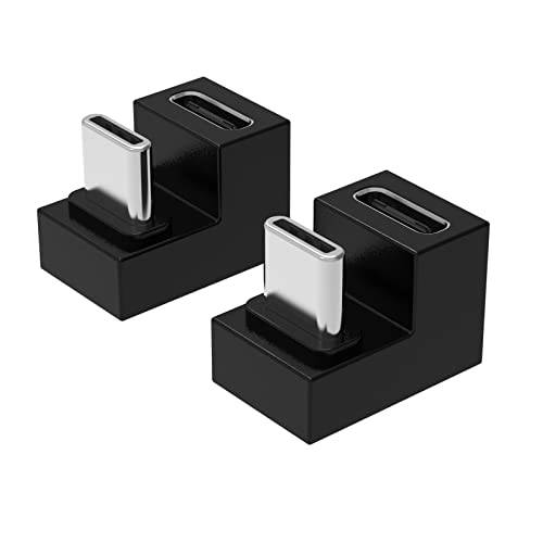 Zeilala 2PACK U-Shape USB Type-C to USB Type-C 확장기 어댑터 커넥터 컨버터, 변환기 전송 4K 비디오, 10Gbps 데이터 전송&  충전 모든 USB C 폰, 노트북 and 태블릿. (블랙)