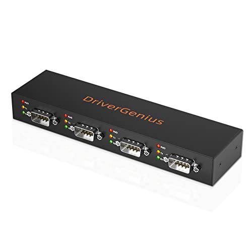 DriverGenius 4XRS232 | 산업용 4 포트 USB to Serial RS232 어댑터 LED (9 핀, 메탈)