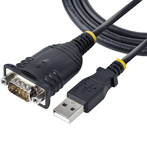 StarTech.com 3ft (1m) USB to Serial 케이블, DB9 Male RS232 to USB 컨버터, 변환기, Prolific IC, USB to Serial 어댑터 PLC/ 프린터/ 스캐너/ 스위치, USB to COM 포트 어댑터, 윈도우/ Mac (1P3FP-USB-SERIAL)