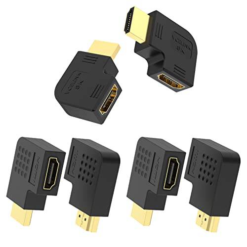 VCELINK 4-Pack 4K HDMI 플랫 90 도 and 270 도 어댑터 번들,묶음 2-Pack 8K HDMI 플랫 90 도 and 270 도 어댑터