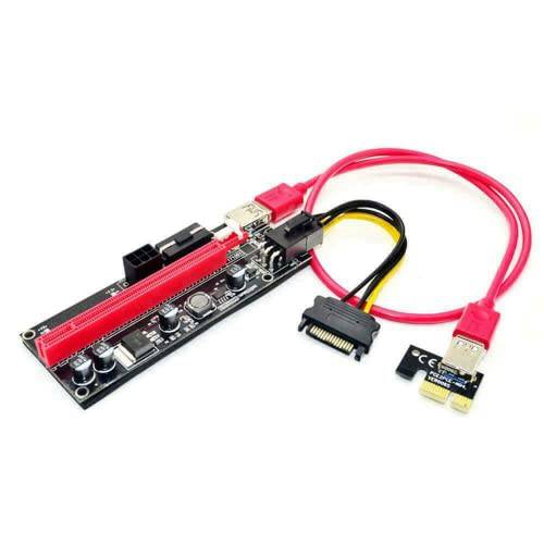 PCI-E 라이저 Bitcoin-Litecoin-ETH 동전 PCIe VER006C 6 핀 16x to 1x 전원 라이저 어댑터 카드 6-Pin PCI-E to SATA 파워 Cable-GPU 라이저 Adapter-Ethereum 마이닝 ETH