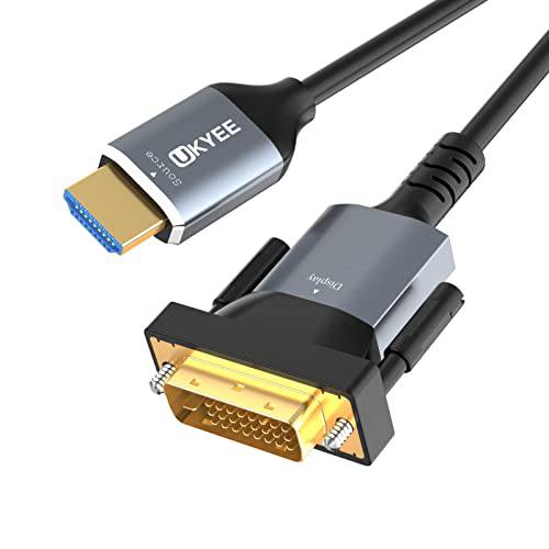 HDMI to DVI 케이블 6ft, Bi-Directional HDMI Male to DVI Male 어댑터 케이블, 지원 1080P, 3D PS5, PS4, TV 박스, Blu-ray, 프로젝터, HDTV