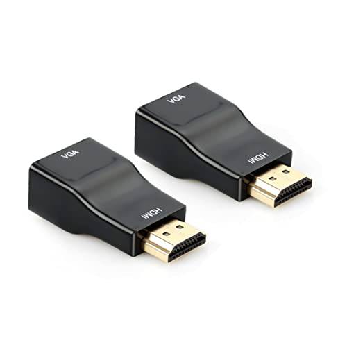 HDMI to VGA 어댑터 2-Pack, URELEGAN HDMI to VGA 컨버터, 변환기 1080P Male to Female 케이블 컴퓨터, 데스크탑, 노트북, PC, 모니터, 프로젝터, HDTV and More(Not 선택형)