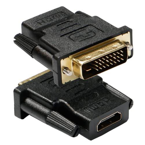 HDMI to DVI 어댑터 2-Pack, UVOOI Bi-Directional DVI-D Male to HDMI Female 컨버터, 변환기 호환가능한 컴퓨터 모니터, HDTV, PS3, PS4, DVD, 닌텐도 스위치 and Other