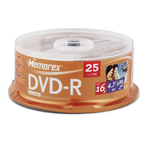 Memorex DVD-R 16x 4.7GB 25 팩 Spindle