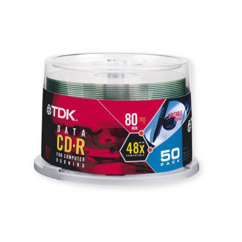 TDK CD-R80CB50 700 MB/ 80-Minute 48x 데이터 CD-R (50-Pack Spindle) (단종 by 제조사)