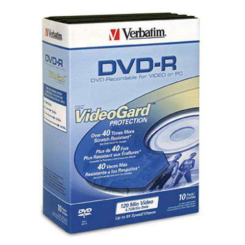 Verbatim DVD-R 4.7GB 8X 10pk 비디오 Trimcases (with VideoGard 프로텍트) (단종 by 제조사)