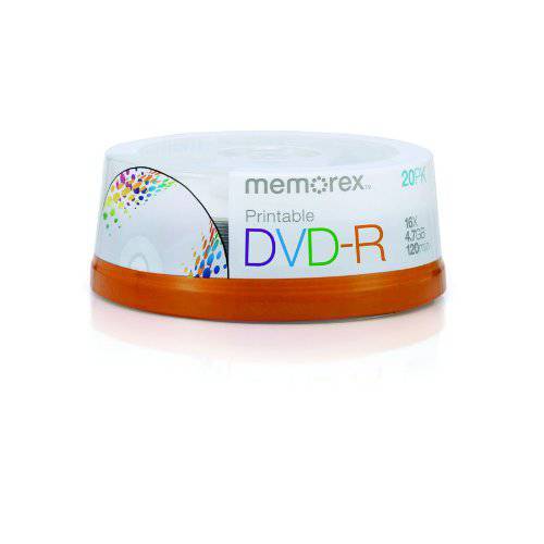 Memorex DVD-R 16x 4.7GB 20 팩 Spindle 인쇄가능
