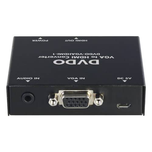 DVDO 전원 VGA to HDMI 컨버터, 변환기 | VGA 해상도 up to 1920x1200@60Hz | 지원 스테레오 오디오 입력 and 우수한 ESD 프로텍트 | 전원 by 컴퓨터 via 오디오 마이크로 USB 케이블