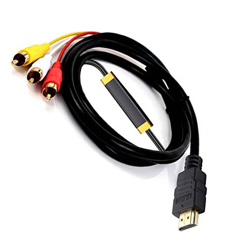 HDMI to RCA 케이블 10FT IC, HDMI Male to 3-RCA AV 케이블 비디오 오디오 컴포넌트 컨버터, 변환기 어댑터 1080P 케이블 TV HDTV DVD