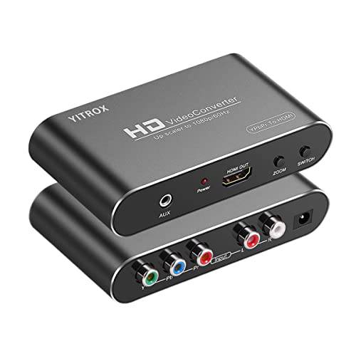 컴포넌트 to HDMI 컨버터, 변환기 Upscaler, YPbPr to HDMI 컨버터, 변환기 Upscaler 지원 1080P Wii, PS2, PS3, 엑스박스 360, 블루 ray 플레이어, DVD and More