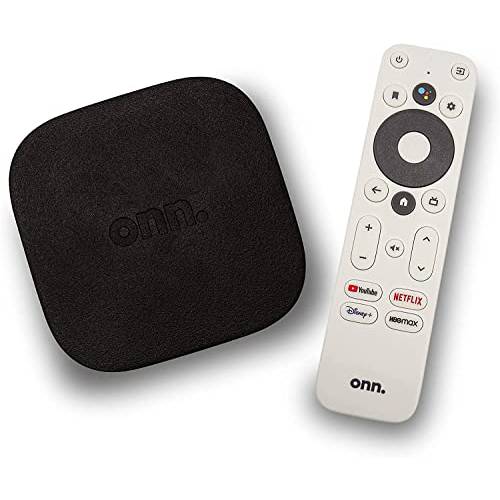 Onn 안드로이드 TV 4K UHD 스트리밍 디바이스 음성 리모컨 구글 어시스턴트&  고속 HDMI 케이블 (100026240)