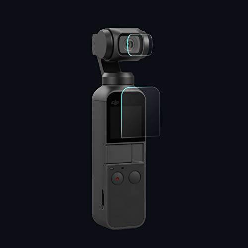 SunnyLIFE 카메라 렌즈&  화면보호필름, 액정보호필름 글래스 포일 필름 2+ 2 Kit 호환가능한 with DJI 오즈모 포켓,미니,휴대용 소형,휴대용 짐벌 카메라