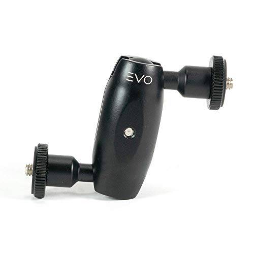 EVO Gimbals PM-2 조절가능 매직 Arm for Monitors, LED 조명,라이트,무드등,수면등,취침등 and 마이크 | 듀얼 1/ 4 볼 샤워헤드 스위블 Arm Works with Most 카메라 Lights, tripods,  마이크& Gimbals.