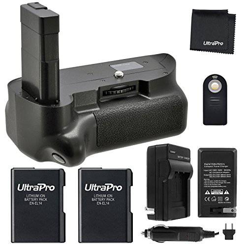 배터리 그립 번들,묶음 F/ Nikon D5100, D5200, D5300: Includes 버티컬 배터리 Grip, 2-Pk EN-EL14 Long-Life Batteries, Charger, UltraPro 악세사리 번들,묶음