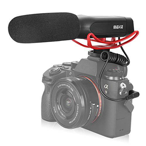 Meike MK-MP2 카메라 샷건 마이크,마이크로폰 Uni-Directional Cardioid 콘덴서 사진촬영용 인터뷰,면접 영상 마이크 for 캐논 Nikon 소니 디지털 카메라 카메라코더 with 스탠다드 3.5mm Port