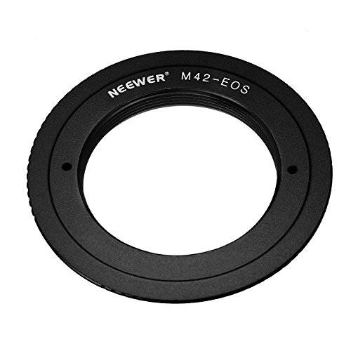 Neewer 알루미늄 Alloy 렌즈 마운트 어댑터 for M42 렌즈 to 캐논 EOS Camera, Such as 1d/ 1ds, Mark II, III, 5D, Rebel xt, xti, T2i, and 더 - 블랙