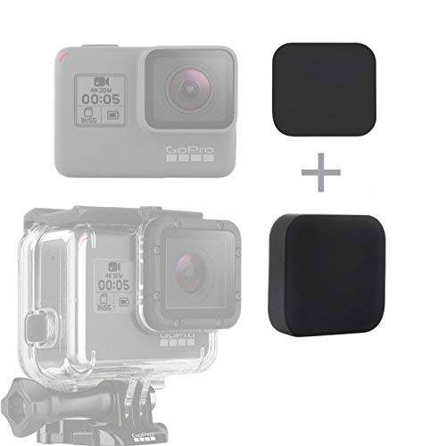 SOONSUN 실리콘 렌즈 캡 커버 Kit for 고프로 히어로 5 6 7 블랙 Hero(2018) 카메라 and 하우징 케이스 (Included 2 x 렌즈 캡 for Hero5 6 7 블랙 카메라 and Housing)