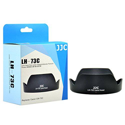 JJC LH-73C 렌즈 후드 쉐이드 for 캐논 EF-S 10-18mm f/ 4.5-5.6 is STM 렌즈 Replaces EW-73C (Black)
