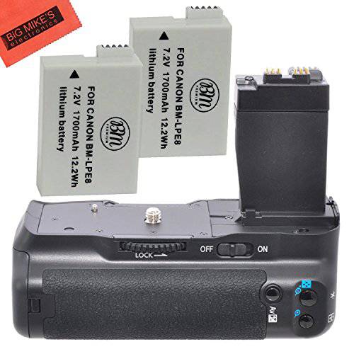 배터리 그립 Kit for 캐논 Rebel T2i T3i T4i T5i 디지털 SLR 카메라 Includes Qty 2 교체용 LP-E8 배터리+  버티컬 배터리 그립+  더