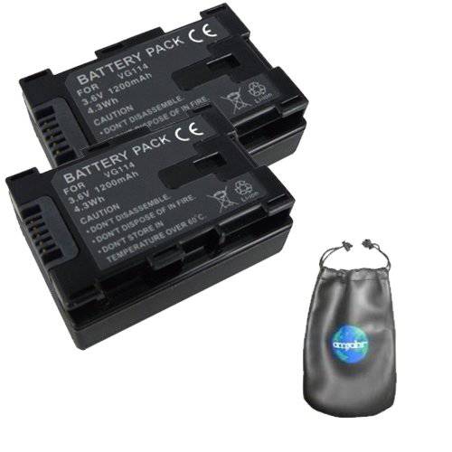ValuePack (2 Count): 디지털 교체용 카메라 and 카메라코더 배터리 for JVC BN-VG114, VG107, VG108 - 포함 렌즈 Pouch