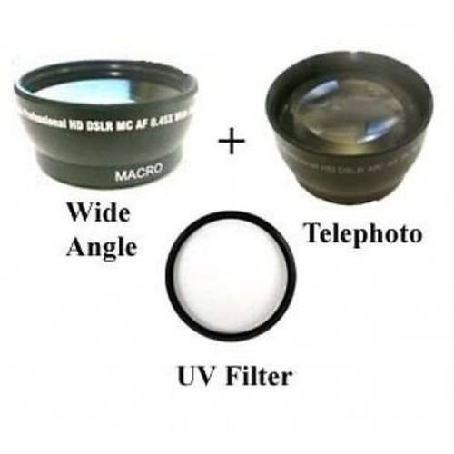 와이드 렌즈+ Tele 렌즈+  UV for 소니 DCR-SR47, 소니 DCR-SR50, 소니 DCR-SR52, 소니 DCR-SR55, 소니 DCR-SR57