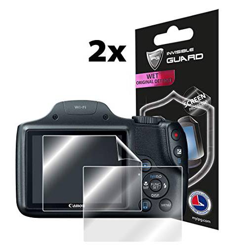 IPG for 캐논 PowerShot SX530 HS 디지털 카메라 화면보호필름, 액정보호필름 (2 Units) 스킨 라이프타임 교체용 워런티 투명 Protective HD Clear 가드 - Smooth/ 버블, 거품 -Free