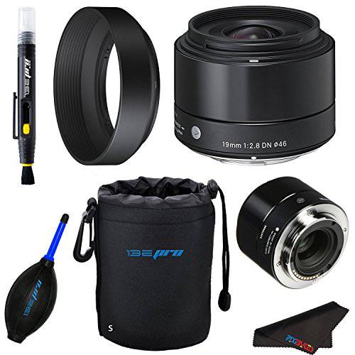 Sigma 19mm f/ 2.8 DN 렌즈 for 소니 E-Mount 카메라 ( 블랙)+ Pixi-Basic 악세사리 번들,묶음