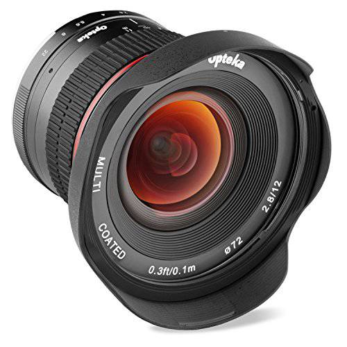 Opteka 12mm f/ 2.8 HD MC 수동 포커스 와이드 앵글 렌즈 for 캐논 EF-M 마운트 APS-C 디지털 카메라