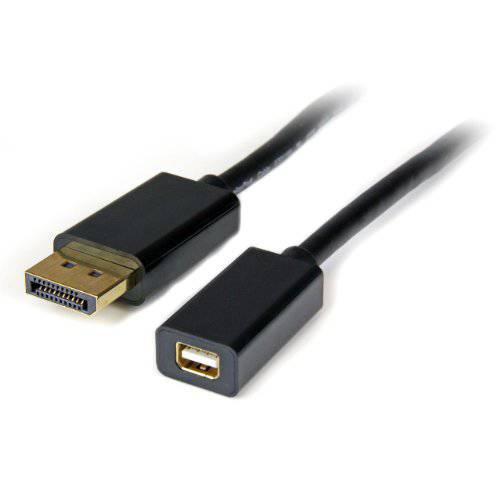 StarTech.com 3 ft DisplayPort,  DPto 미니 DisplayPort,  DP, 미니 DP 1.2 영상 케이블 어댑터 M/F- DisplayPort,  DP 4k with HBR2 지원하다 - DP (M) to 미니 DP (F) ( DP2M DPMF3), 블랙