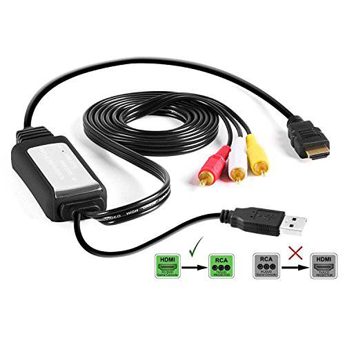 HDMI to RCA 변하게하다er 케이블 - 변하게하다 디지털 HDMI Signal to 아날로그 AV - 호환 with PS4/ 엑스박스 One/ Nintendo Switch/ PC/ 블루레이 and 더 - HDMI to AV 변하게하다er - 쉬운 to 사용