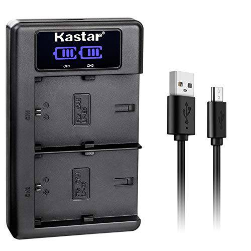 Kastar USB LCD 이중 충전 for 캐논 LP-E6 LP-E6N Battery, 캐논 LC-E6 LC-E6E 충전 and 캐논 EOS 5DS, EOS 5DS R, EOS 5D Mark II, EOS 5D Mark III, EOS 5D Mark IV, EOS 6D, EOS 6D Mark II, EOS 7D