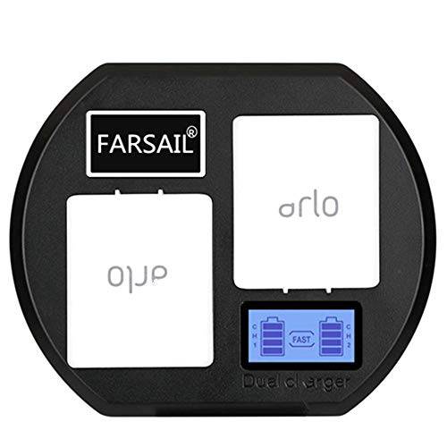 FARSAIL LCD 디스플레이 카메라 배터리 충전 스테이션 호환가능한 with Arlo 충전식 배터리 - Arlo  Pro&  프로 2/ VMA4400,  Arlo Go/ VMA4410,  Arlo Light/ ALS1101