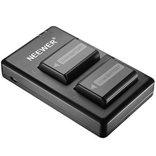 Neewer NP-FW50 카메라 배터리 충전기 세트 호환가능한 소니 A6000 A6500 A6300 A6400 A7 A7II A7RII A7SII A7S A7S2 A7R A7R2 A55 A5100 RX102-Pack 마이크로 USB 포트 1100mAh with