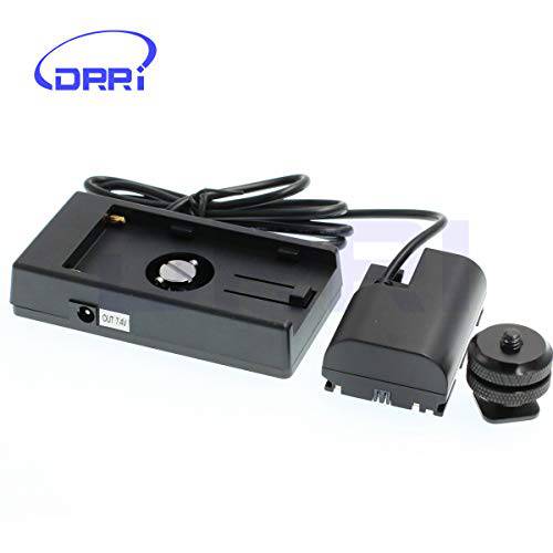 DRRI LP-E6 더미 배터리 F-970 파워 서플라이 Plate 마운트 for 캐논 7D 6D 5D2 5D3 60D 70D 80D
