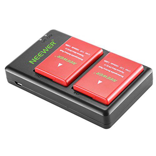 Neewer EN-EL14A EN-EL14 충전 세트 충전식 배터리 Kit for Nikon D5600 배터리 D5500, D3100, D3200, D3300, D5100, D5200, D5300, DF, Coolpix P7000, P7100 Cameras(Red)