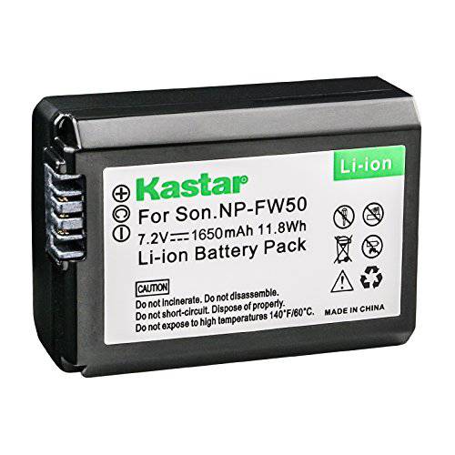 Kastar 배터리 for 소니 NP-FW50 and Alpha 7 7R 7R II 7S a7R a7S a7R II a5000 a5100 a6000 a6300 a6500 NEX-5T NEX-7 DSC-RX10 II III ILCE-7R 7S QX1 ILCE-QX1L 5100 6000 SLT-A55 SLT-A37 SLT-A35 SLT-A33