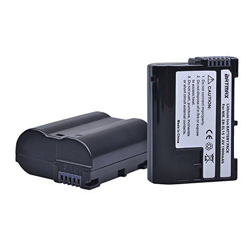 Batmax 2-Pack 고 용량 EN-EL15 충전식 Li-ion Batteries(1900mAh) for Nikon EN-EL15 Battery, Nikon D7000, V1, D600, D800, D800E, D7100, D610, D810, D810A, D750, D7200, D500 카메라