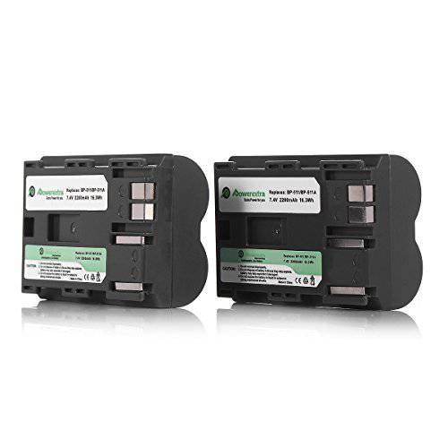 Powerextra 2 Pack 교체용 캐논 BP-511 배터리 for 캐논 BP-511A and 캐논 EOS 5D, 50D, 40D, 20D, 30D, 10D, 디지털 Rebel 1D, D60, 300D, D30, Kiss Powershot G5, 프로 1, G2, G3, G6, G1, Pro90