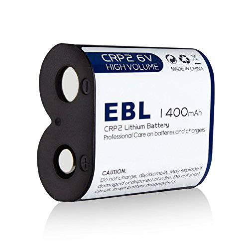 EBL CR-P2 Batteries, 6V 1400mAh 리튬 포토 배터리 Replaces 223A DL223A EL223AP
