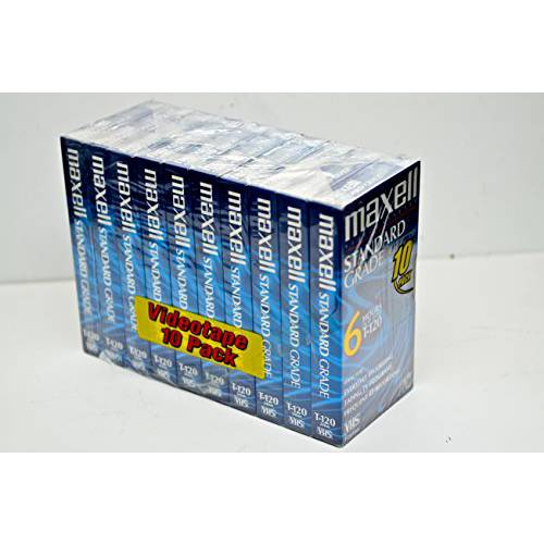 Maxell 10pk VHS 카세트 스탠다드 그레이드 T-120, 6 시간 - 10 Pack