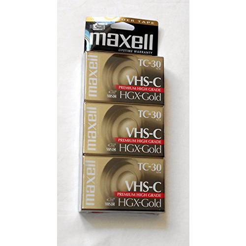 Maxell VHS-C TC-30 HGX-Gold 캠코더 Videocassette (3pk)